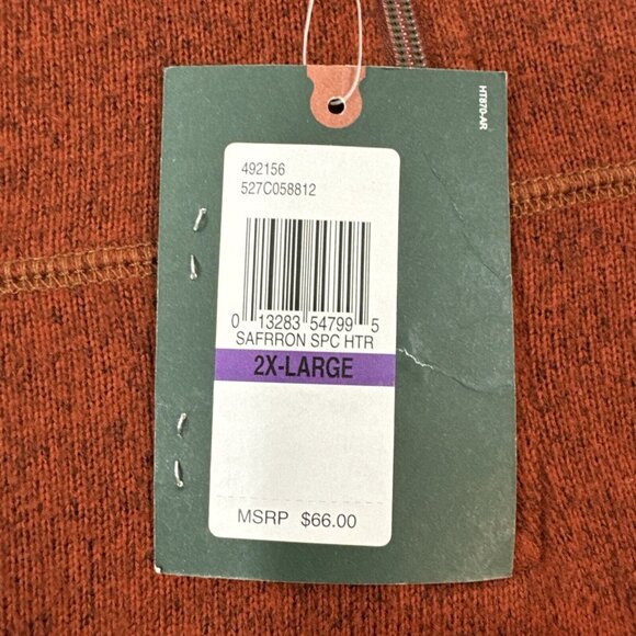 GH Bass & Co Sweater Mens XXL Orange Brown 1/4 Zip Shirt Fleece Lined Textured - Picture 4 of 15